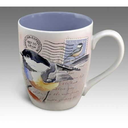 Stoneware Bird - American Expedition Chickadee Vintage Bird Postcard Stoneware Coffee Mug