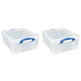 thumbnail image 1 of Really Useful Box 17L Storage Container w/ Lid & Clip Lock Handles (2 Pack), 1 of 9