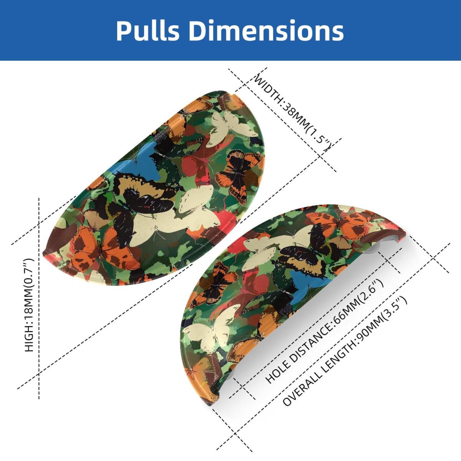 PhooArto 6 Pcs Cup Drawer Pulls, Color Butterfly Camouflage Pattern Shell Shape Handles Cabinet Knobs for Dresser Cupboard Closet Wardrobe with Screws
