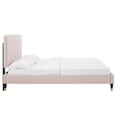 thumbnail image 4 of Platform Bed Frame, Full Size, Pink, Velvet, Bedroom, Modern Contemporary Boutique HB35497, 4 of 15
