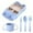 Sky Blue, variant on Come With Cutlery And Cup， Car Shaped Tableware Set For Kitchen And Dining Table Car Dinner Tray Fiber For Boys And Girls With Separate Plates Cutlery And Water Cup Plate Mat Set Outdoor Place Mates