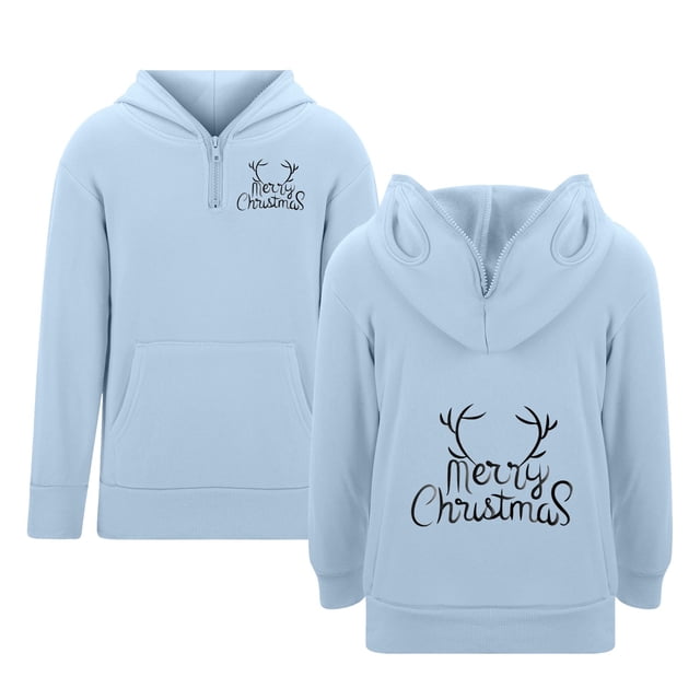 MIASHUI Famille et Chien Christmas Pajamas Assorti Famille Chandails en Molleton à Manches Longues Imprimé Lettre Col Rond Parent Enfant Tenues de Vacances Confortables pour Photos de Famille Tout-Petit,130