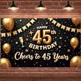 thumbnail image 5 of Golden Theme Happy 45th Birthday Decorative Cheers Banner for Adult Party Celebration Indoor Backdrop, 5 of 7