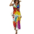 thumbnail image 2 of Splatter Color Background Sleeveless Dress Dresses Women Summer Evening Dresses Ladies Bohemia Long Dresses, 2 of 9