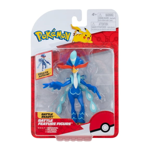 Pokemon Quaquaval Battle Feature Figure - 4.5 inch Quaquaval Battle Ready Figure with Wing Attack