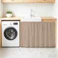 thumbnail image 3 of Beige Solid Color Sink Skirt 11"W x 13"L, Dustproof Under Sink Curtain Skirt for Bathroom Kitchen, Aesthetics Contemporary Luxury Adhesive Short Curtain Vanity Cover for Laundry Room Closet Shoe Rack, 3 of 8