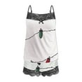 thumbnail image 5 of Tnhcen Christmas Women's 2-Piece Pajama Sets Lace Splicing Print Sleeveless Sling Tank Shorts Snug Nightwear Homewear S-2XL, 5 of 5