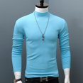 thumbnail image 4 of Camiseta interior de hombre, camiseta de manga larga, otoño invierno, cuello medio alto, color sólido, cuerpo ajustado con versión coreana de estilo extranjero, 4 of 5