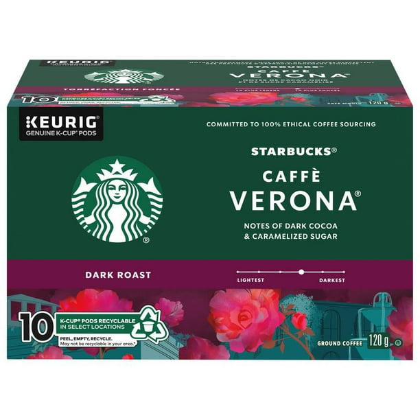 STARBUCKS® Caffè Verona® Dark Roast Ground Coffee KCup® Pods 10 ct Box