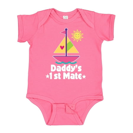 

Inktastic Daddys First Mate Girls Nautical Sailboat Gift Baby Girl Bodysuit