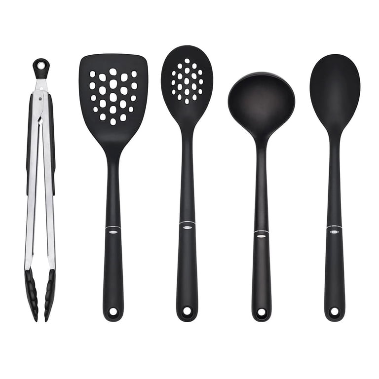 OXO 5-Piece Nylon Cooking Spoon, Gadget, Turner, Stir with Good