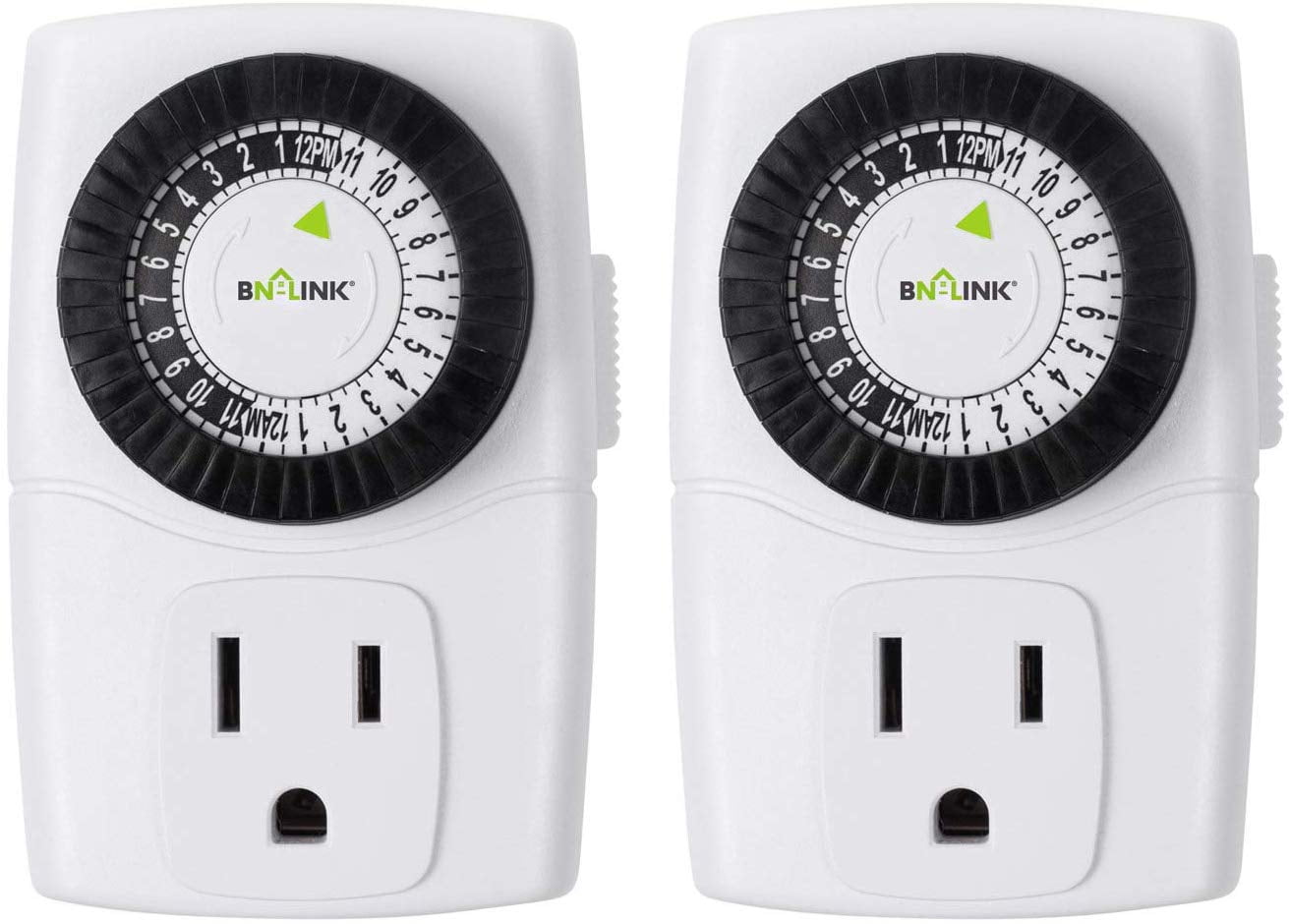 iPower 24-Hour Plug in Mechanical Programmable Electric Outlet Timer Grounded 