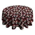 thumbnail image 4 of Black Red Rose Skull Pattern Round Tablecloth 60"x60",Wrinkle Wipeable Table Cloth for Kitchen Dining Room Picnic Patio Party, 4 of 6