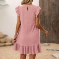 thumbnail image 6 of Sakmal Pink Summer Dresses for Women Tank Midi Shift Ruffle Dress Flutter Sleeve Dresses for Women, 6 of 8