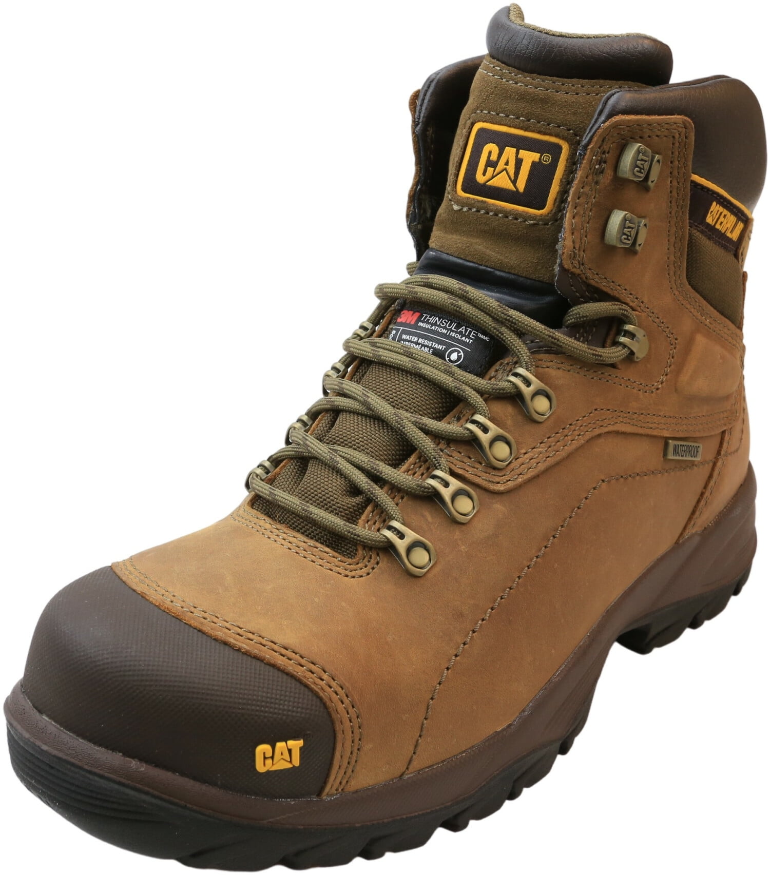 Cat Men's Diagnostic Hi Dark Beige AnkleHigh Leather Boot 11M