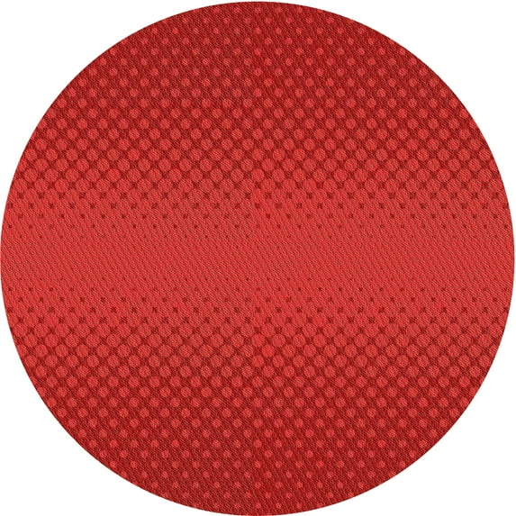 Ahgly Company Machine Washable Indoor Round Transitional Red Area Rugs, 3' Round