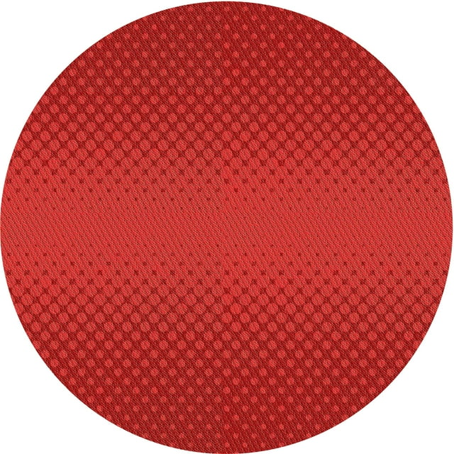 Ahgly Company Tapis d'Intérieur Lavables en Machine, Ronds, Rouges Transitionnels, 6' Ronds