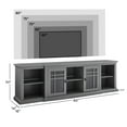 thumbnail image 4 of Walker Edison Transitional Glass-Door TV Stand for TVs up to 90", Grey, 4 of 12