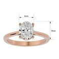 thumbnail image 3 of SuperJeweler 1 Carat Oval Shape Moissanite Solitaire Engagement Ring in 14 Karat Rose Gold, 3 of 6