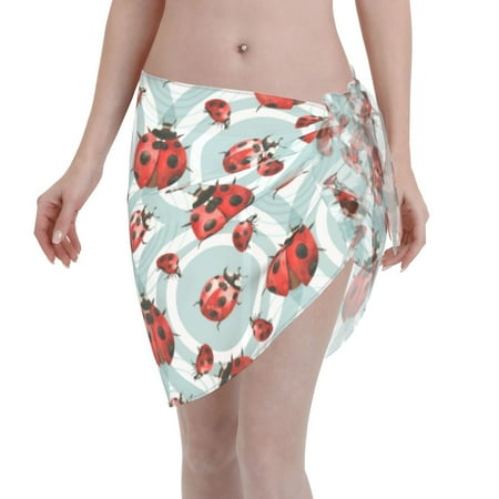 Ocsxa Insects Print Sarong Coverups For Women Bathing Suit Wrap Swimsuit Skirt Beach Bikini Cover Up Swimwear