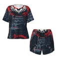 thumbnail image 2 of Yiaed Red Black Eastern Panda Warrior Print Short Sleeve Pajama Sets for Women Casual Crew Neck 2 Piece Lounge Sets Women's Short-Sleeved Pajama-X-Large, 2 of 5