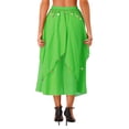 thumbnail image 2 of CHICTRY Womens Chiffon Belly Dance Asymmetric Hem Skirt Halloween Shiny Sequins Beaded Dance Costume Green One Size, 2 of 7
