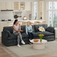 thumbnail image 5 of 110’’ Sectional Couches for Living Room, Noelse Cloud Sectional Sleeper Sofa with Deep Seats, 3 Seater Sofa Couches with Removable Washable Corduroy Fabric for Living Room Bedroom and Apartment, Gray, 5 of 11