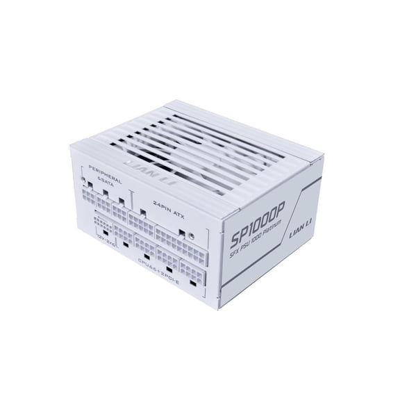 Lian Li SP Platinum 1000W SFX Form Factor Power Supply with 12V-2x6 Connectors - ATX 3.1 & PCIE 5.1 Compliant - Low-Noise - Fully Modular - 105°C Capacitors - 10 Year Warranty - White (SP1000P.W)