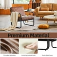 thumbnail image 3 of Mid-Century Accent Chair Set of 2 PU Leather Armchair, Retro Accent Chair with Metal Frame Sofa Chair Lounge for Living Room, Brown, 3 of 6