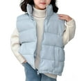 thumbnail image 4 of Boys Girls Quilted Vest Children 2-13Years Winter Solid Color Thickened Velvet Waterproof Windproof Sleeveless Jackets Puffer Vest with Pockets, 4 of 4