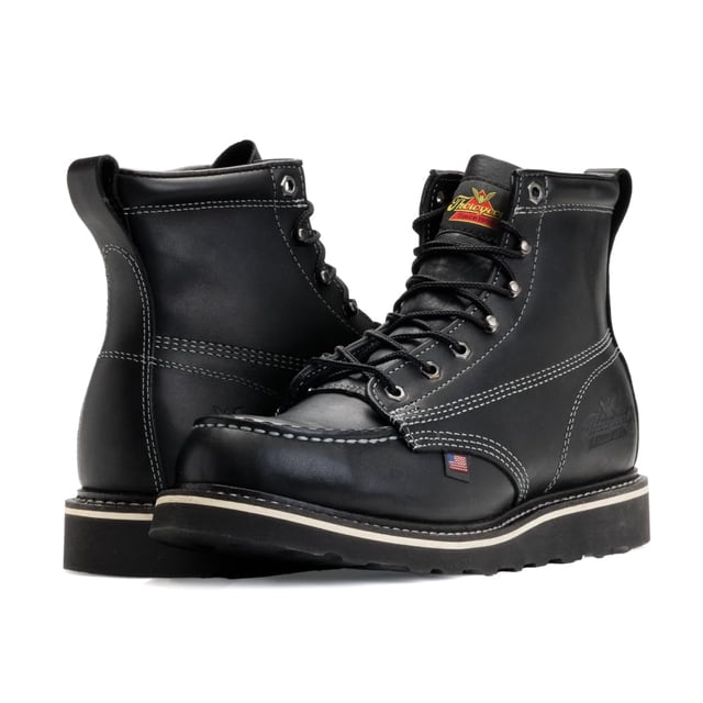 Botas de trabajo Thorogood American Heritage de 6 pulgadas con punta moc para hombre, negras