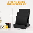 thumbnail image 2 of 2 Pieces 6 x 9 Wood Brochure Holder 3 Tier Pamphlet Display Stand Black Brochure Display Stand Postcard Holder Flyer Holder Magazine Rack Literature Stand Book Display for Desk Booklets Menu (2), 2 of 7