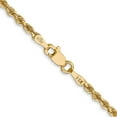 thumbnail image 4 of Auriga 14K Yellow Gold 2.25 mm Diamond-cut Rope Chain Necklace for Women 22", 4 of 6