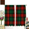 thumbnail image 3 of Rustic Xmas Checkered Curtains, Christmas Red Dark Green Plaid Traditional Buffalo Checkered Print Blackout Window Drapes for Farmhouse Kitchen Bedroom Holiday, 84" W X 84" L, 3 of 8