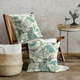 thumbnail image 4 of Vintage Floral Bird Pillow Covers 18x18 Inch Set of 2 Teal Flowers Leaves Decorative Throw Pillows for Couch Chinoiserie Square Pillow Cases Home Decor for Sofa Bed Porch Living Room Outdoor, 4 of 6