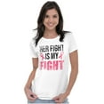 thumbnail image 3 of Breast Cancer Her Fight Pink Ribbon Womens Fitted Plus Size Graphic Tee Brisco Brands 3X, 3 of 5
