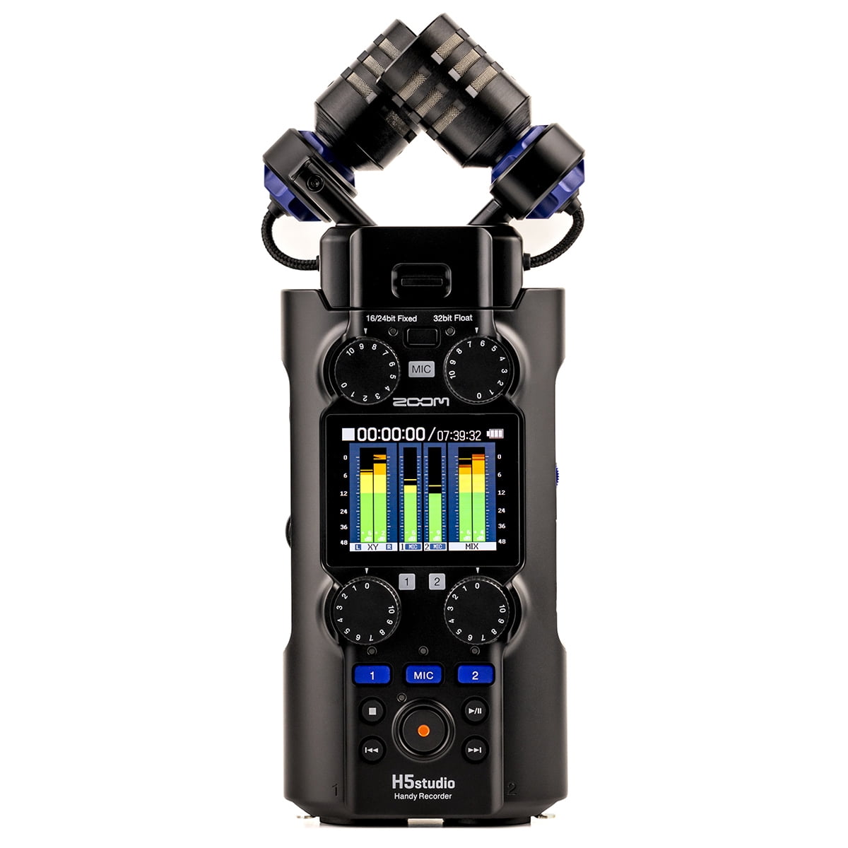 Zoom H5studio 6-Track 32-Bit Float Handy Recorder, Bundle with 3-in-1 Wireless Lavalier Mic, 64GB UHS-I SDXC Memory Card, 4x AA NiMH Batteries, 4-Bay Charger