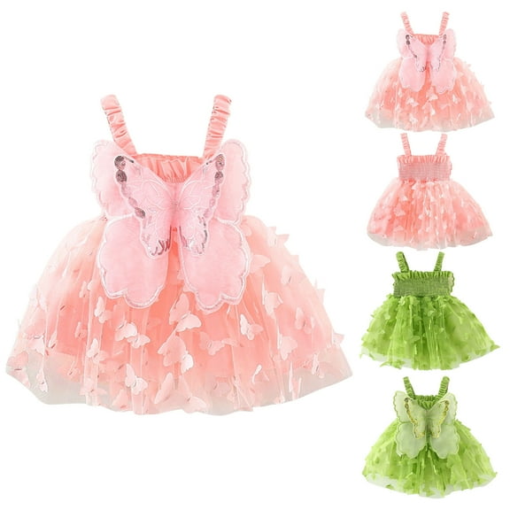 Miluxas Cute Dress Clearance Baby Girls Tulle Tutu Dress Birthday Party Tulle Babydoll Dresses