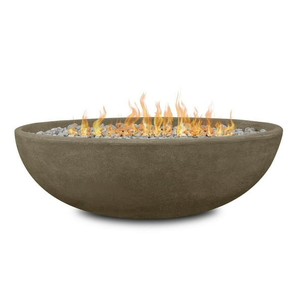 Real Flame Riverside 48" Oval Concrete Propane Fire Pit in Glacier Gray