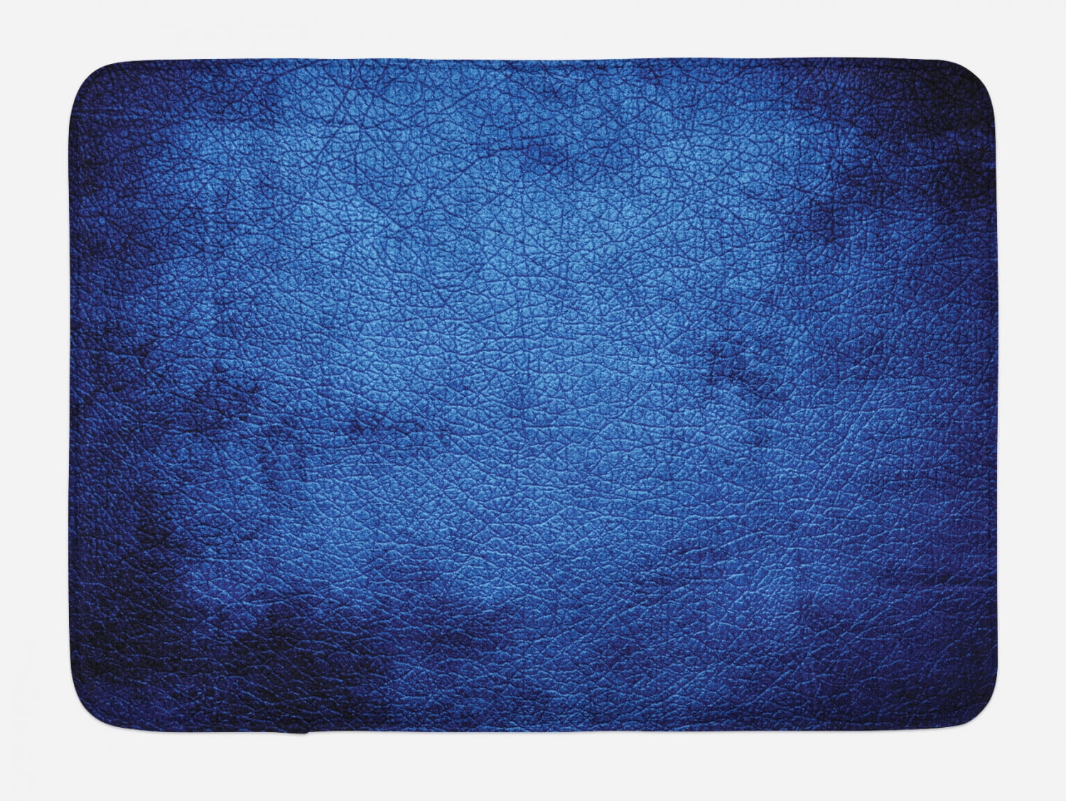 Navy Blue Bath Mat, Martian Alien Skin Like Dark Blue Contemporary