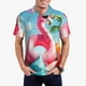 thumbnail image 1 of Fotbe Tropical Flamingo Pool Float Camiseta Polo de Golf para Hombre con Estampado – Camisa Deportiva Transpirable con Cuello Abotonado-3X-Large, 1 of 6