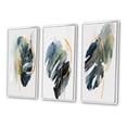 thumbnail image 3 of Designart "Philodendron Leaf Green III" Floral Leaves Framed Wall Art Set Of 3 - Green Leaves Frame Canvas Set For Living Room Decor, 3 of 7