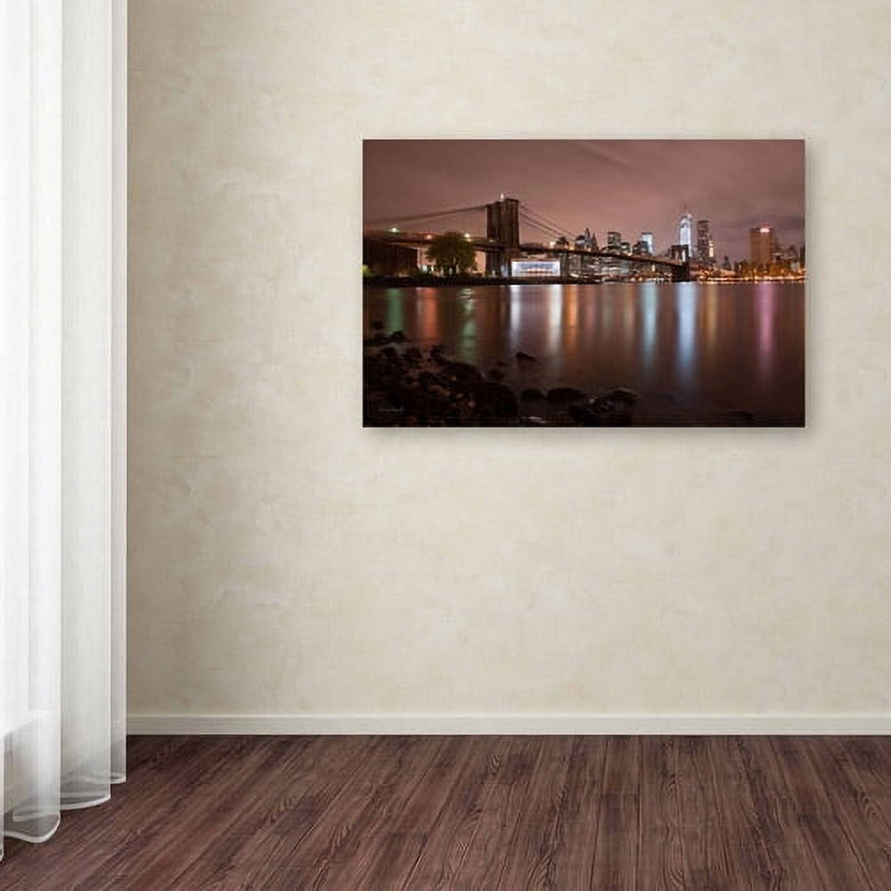 Trademark Fine Art "Jane's Carousel, Brooklyn Bridge-COLOR" Canvas Art by David Ayash