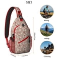 thumbnail image 5 of Sling Backpack,Beige Christmas Character Pattern Sling Bag with Water Bottle Holder,Waterproof Sling Bag for Men/Women with Headphone Jack for Hiking,Travel, 5 of 6