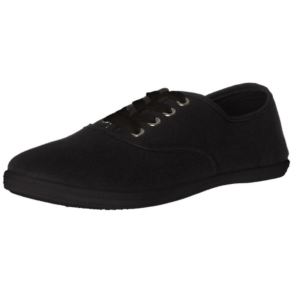 Easy USA - Chaussure en Toile à Lacets pour Femmes avec Semelle Rembourrée, 10, Noir