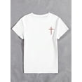 thumbnail image 3 of INAWLY - Camiseta cristiana vintage de manga corta con versículos bíblicos, camiseta informal con cruz, cuello redondo y manga corta, camisetas gráficas para mujer, camisetas para adultos, hombres y m, 3 of 5
