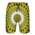 thumbnail image 4 of Kdxio Yellow Mandala Pattern Mens Casual Shorts - Drawstring Summer Beach Sports Shorts for Men, 4 of 9