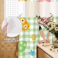 thumbnail image 3 of No Hook Shower Curtain, Spring Easter Shower Curtains for Bathroom with See Through Top Window, Green Plaid Bunny Colorful Eggs Floral Waterproof & Washable Bath Curtain Extra Long 72"x84", 3 of 9