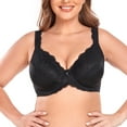 thumbnail image 4 of Women's Plus Size Sexy Lace Full Coverage Unpadded Underwire Bras Minimizer Mesh Bras for Big Bust 50H, 4 of 8