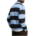 thumbnail image 5 of Dolkfu Men Shirt Long Sleeve Striped Polos Button Active Collared Men T Shirts 3X, 5 of 5